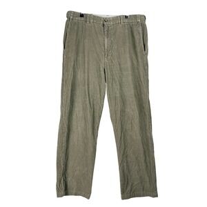 Croft & Barrow Mens Corduroy Pants Olive Drab Straight Leg 34x30 Fine Wale